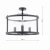 Laura Ashley Harrington 3 Light Semi-Flush Matt Black and Glass