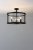 Laura Ashley Harrington 3 Light Semi-Flush Matt Black and Glass