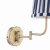 Laura Ashley Denwick Wall Light Matt Antique Brass and Satin Blue with Shade