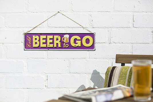 La Hacienda Embossed Metal Sign 10 x 40cm - Beer To Go