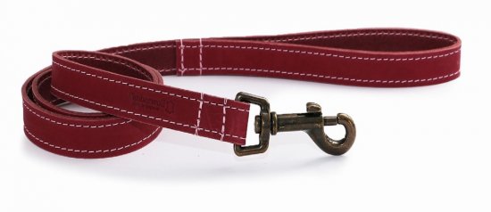 Ancol Timberwolf Raspberry Leather Dog Lead - 100cm x 1.9cm