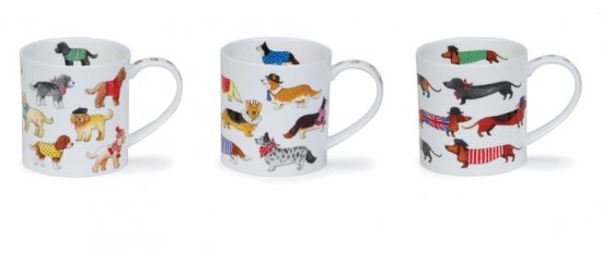 Dunoon Orkney Shape Fine Bone China - Dashing Dogs