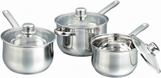 Buckingham Set of 3 Deep Saucepans