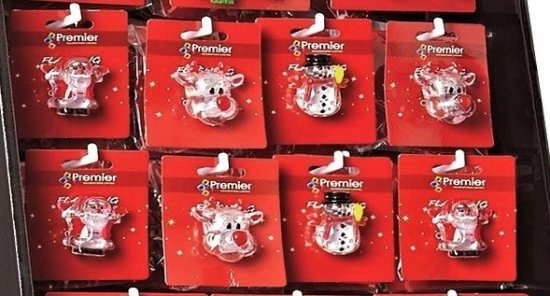 Premier Decorations Lit Christmas Pin Badge - Assorted