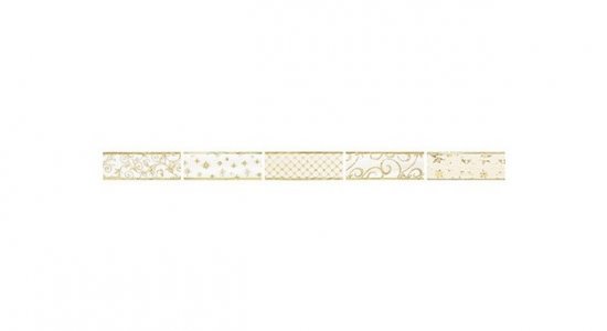 Premier Decorations 6cm x 2.7m  Ivory Gold Ribbon - 5 Assorted Designs