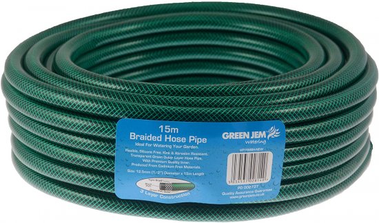 Green Jem Braided Hose Pipe - 15m