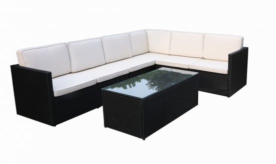 Berlin Black 6 Seater Corner Lounging Set