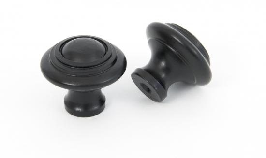 Black Ringed Cabinet Knob - Small