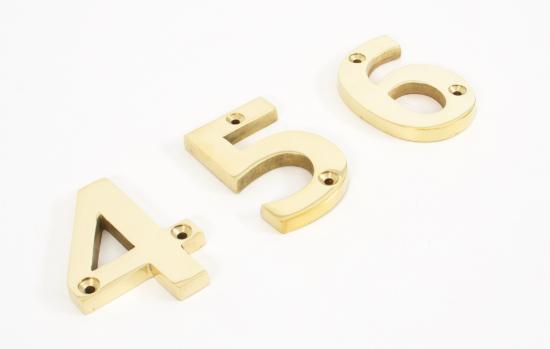 Polished Brass Numeral 5