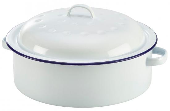 Falcon 26cm White Enamel Round Roaster