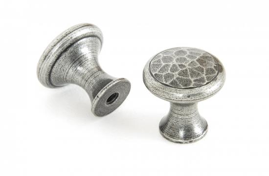 Pewter Hammered Cabinet Knob - Small