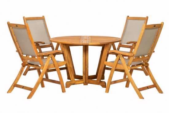 Royalcraft Henley 4 Seater Gateleg Dining Set w/Recliner Chairs