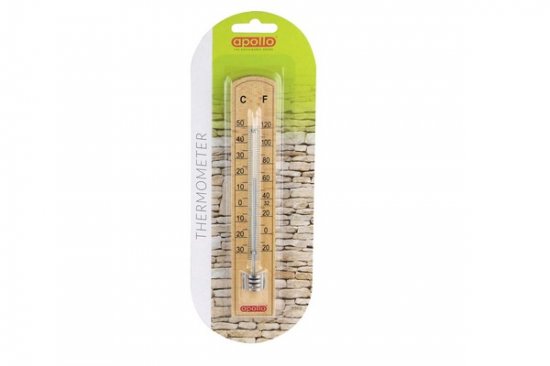 Apollo Housewares Wall Thermometer Beech