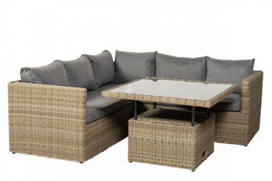 Royalcraft Wentworth 4pc Corner Lounging Set w/Adj Height Table