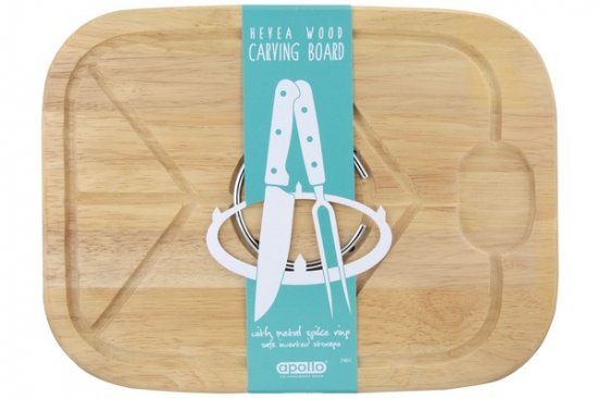 Apollo Housewares Rubber Wood Carving Board 40cmx30cmx1.6cm