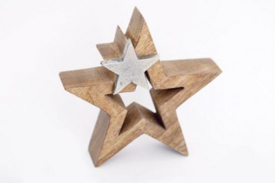 SiL Wooden & Metal Star - Small