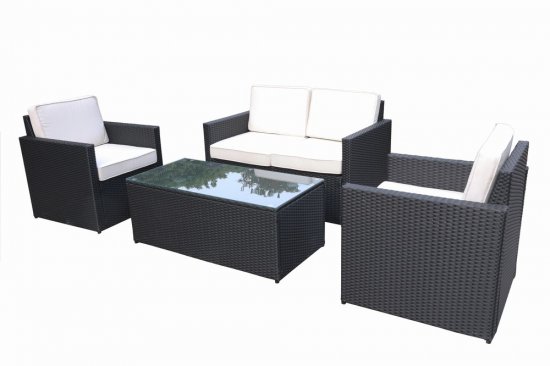 Berlin Black 4 Seater Lounging Set