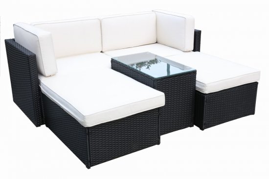 Berlin Black 4 Seater Multi Setting Relaxer Set