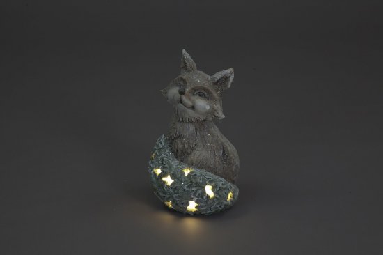 Snowtime 41cm Fox with Ivy Leaf Tail and Warm White LEDs