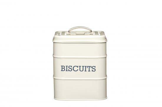 Living Nostalgia Biscuit Storage Tin 14.5 X 19cm Cream