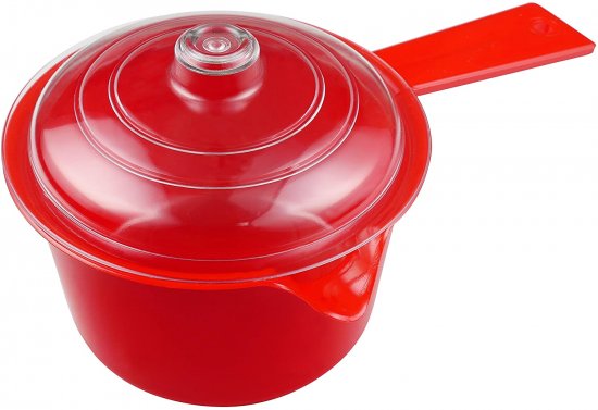 Good 2 Heat Saucepan With Lid 600ml Red 14 x 12 x 21 cm
