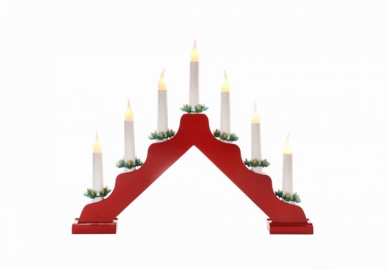 Jingles LED Battery Operated Red Flaming Candle Bridge