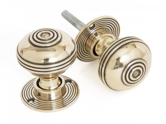 Aged Brass 50mm Prestbury Mortice/Rim Knob Set