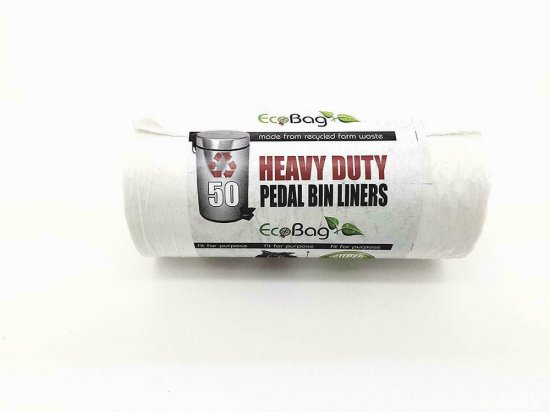 eco bag 50 heavy duty pedal bin liners 30ltr