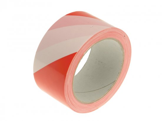 Faithfull Professional Self-Adhesive Hazard Tape Red/White 50mm x 33m