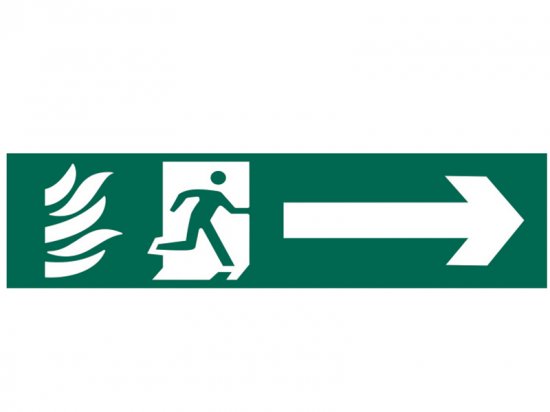 Scan PVC Sign 200 x 50mm - Running Man Arrow Right