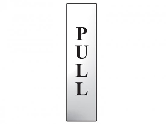 Scan Polished Chrome Effect Sign 50 x 200mm - Pull Vertical