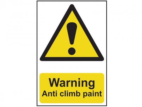 Scan PVC Sign 200 x 300mm - Warning Anti Climb Paint