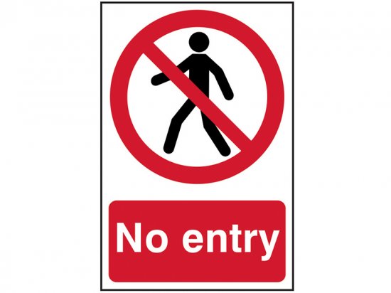 Scan PVC Sign 200 x 300mm - No Entry