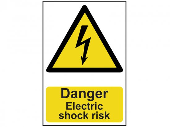 Scan PVC Sign 200 x 300mm - Danger Electric Shock Risk