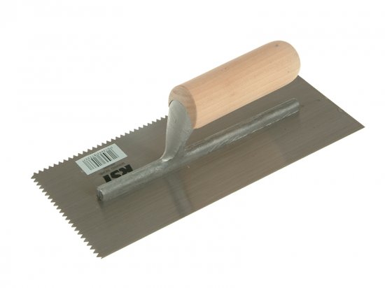 R.S.T. Notched Trowel 5mm V Notches Wooden Handle 11 x 4.1/2in