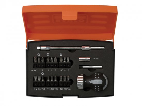 Bahco 808050S-22 Stubby Ratchet Screwdriver Set 22 Piece