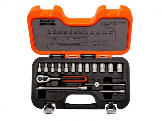 Bahco S160 Socket Set of 16 Metric 1/4in Drive