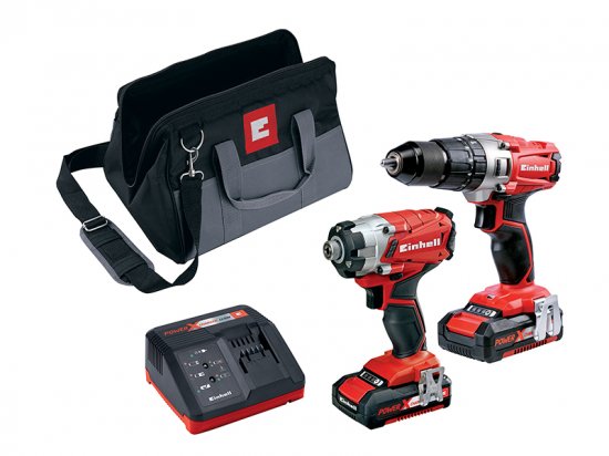 Einhell Power X-Change Combi & Impact Driver Twin Pack 18V 2 x 2.0Ah Li-ion