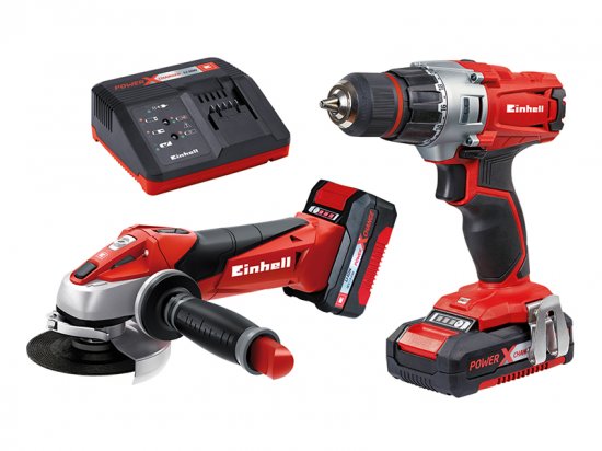 Einhell TE-TK 18 Li Drill & Grinder Kit 18V 1 x 1.5Ah & 1 x 3.0Ah Li-ion