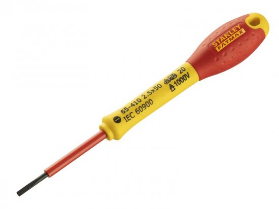 Stanley Tools FatMax VDE Insulated Screwdriver Parallel Tip 2.5 x 50mm