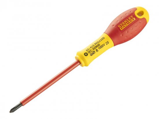 Stanley Tools FatMax VDE Insulated Screwdriver Phillips Tip PH1 x 100mm