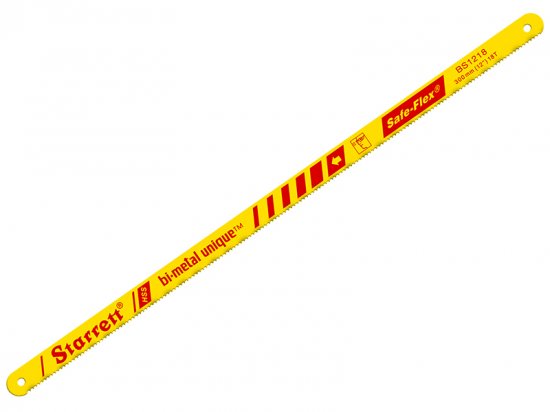 Starrett Bi-Metal Unique Safe-Flex Hacksaw Blades 300mm (12in) x 18 TPI Pack 100