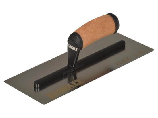 DeWalt 0.5mm FLEX Stainless Steel Flat Trowel, Leather Handle 12in