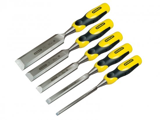 Stanley Tools DYNAGRIP Bevel Edge Chisel with Strike Cap Set, 5 Piece