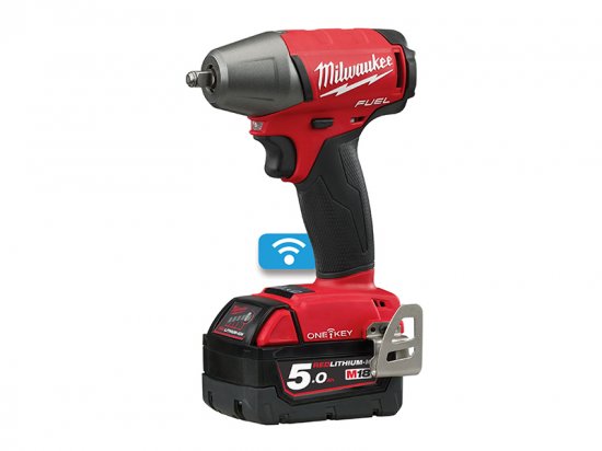 Milwaukee M18 ONEIWF38-502X Fuel ONE-KEY 3/8in F Ring Impact Wrench 18V 2 x 5.0Ah Li-ion