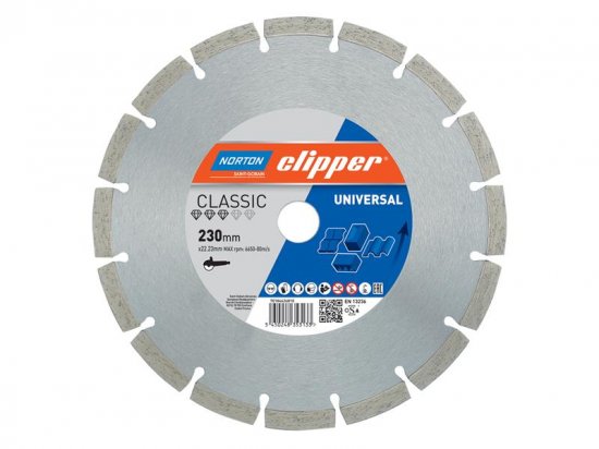 Norton Clipper Classic Universal Blue Diamond Blade 230 x 22.23mm