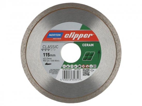 Norton Clipper Classic Ceramic Diamond Blade 115 x 22.23mm