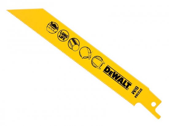 DeWalt Bi-Metal Reciprocating Blade for Metal 152mm x 18 TPI (Pack 5)