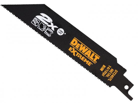DeWalt 2X Life Metal Reciprocating Blade 152mm x 14/18 TPI Pack of 5