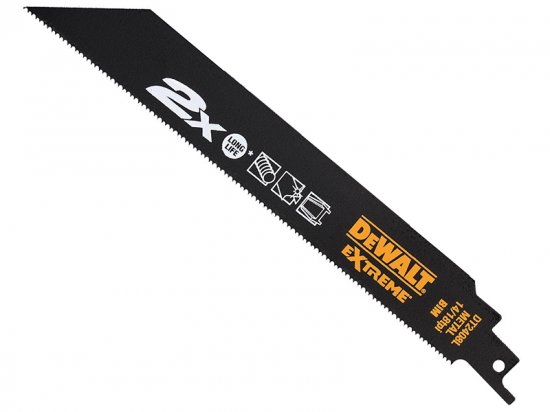 DeWalt 2X Life Metal Reciprocating Blade 203mm x 14/18 TPI Pack of 5